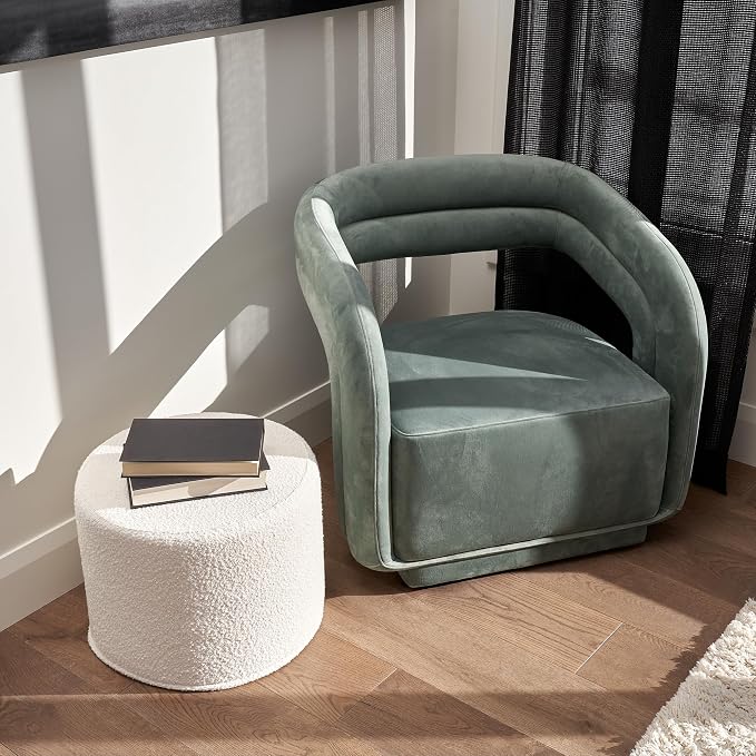 ZICOTO Beautiful Boucle Pouf Ottoman and Foot Rest - Image 4