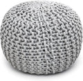 Palisa Round Ottoman Pouf Handmade Cotton Knitted Poof Bean Bag Filling | Boho by Palisa