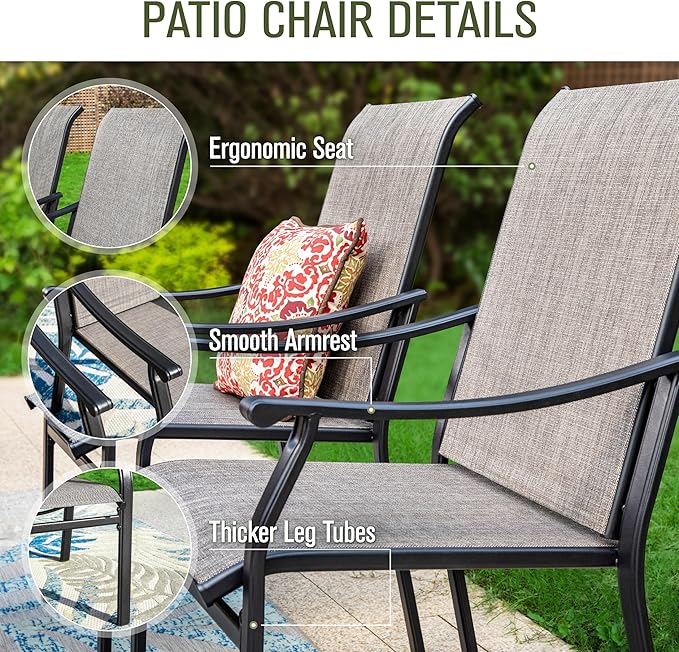 Sophia & William 7 Pieces Patio Dining Set, 6 Quick Dry Textilene Chairs and a - Image 3