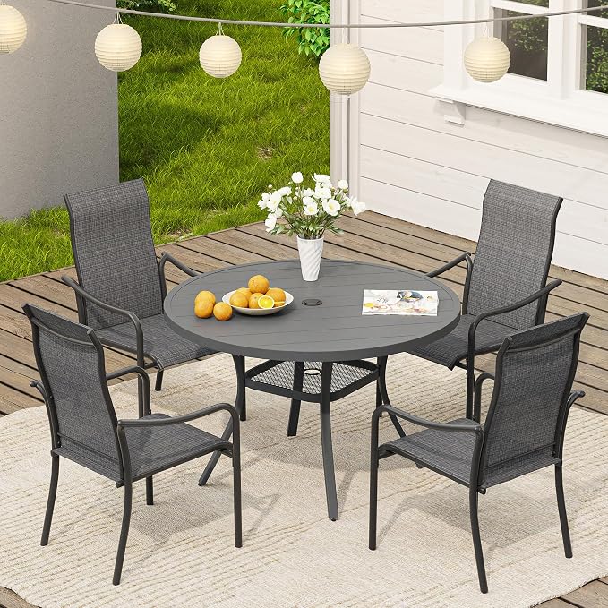 VICLLAX 40.6" Round Patio Table, Outdoor Dining Table - Image 4