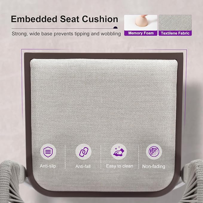 PURPLE LEAF Bar Stool Set of 2 Outdoor Bar Chairs - Image 7