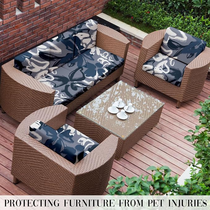 8Pcs Outdoor Cushion Covers, Patio Cushion Covers, Stretch Elastic Slipcovers - Image 6
