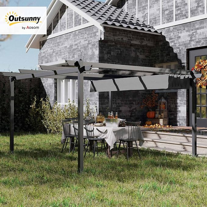 Outsunny 13' x 13' Retractable Pergola Canopy - Image 2