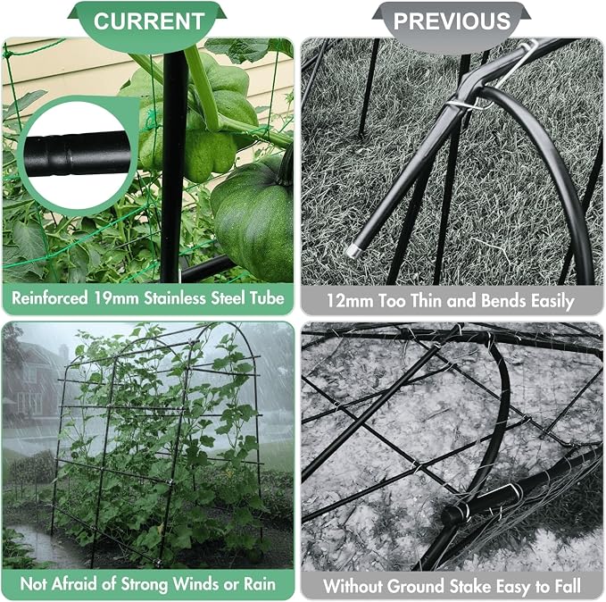 7ft Garden Arch Trellis for Climbing Plants Outdoor-Heavy Duty Metal Cucumber - Image 6