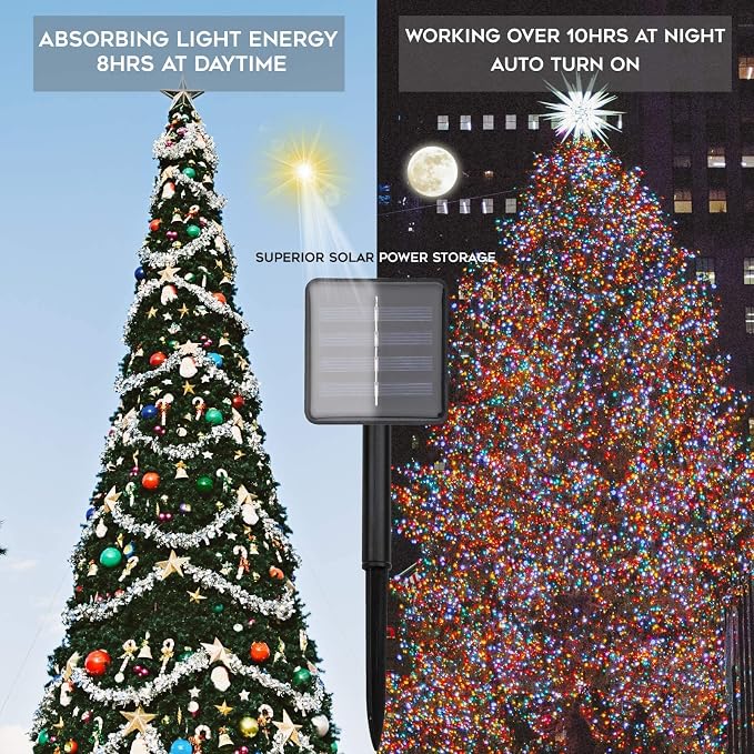 suddus 5 Colors Solar String Lights, Solar Christmas Lights Outdoor Waterproof - Image 7