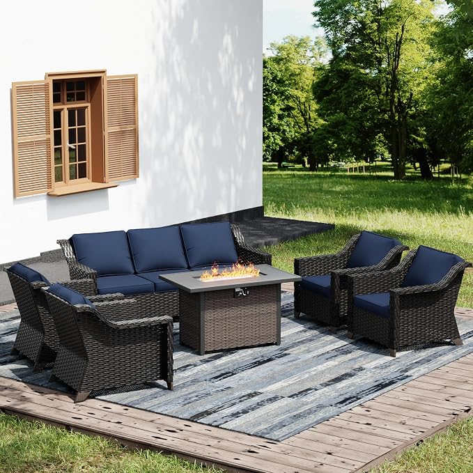 Joyside Wicker Patio Furniture Sets, 6 Pieces Upgraded Large Size Outdoor by Joyside