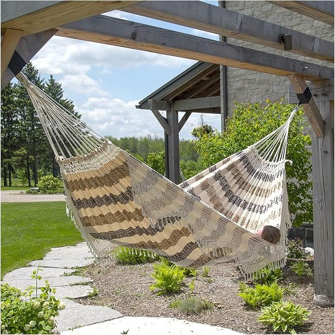 Vivere Authentic Brazilian Cotton Hammock - 450 lb Capacity - Image 3