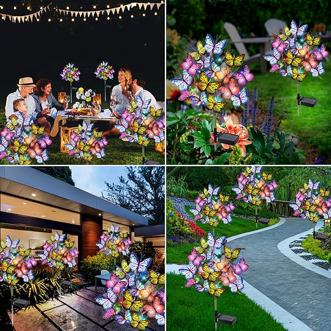 Solar Garden Lights Outdoor Waterproof Decorative Solar Lights Outdoor 2 Pack - Image 5