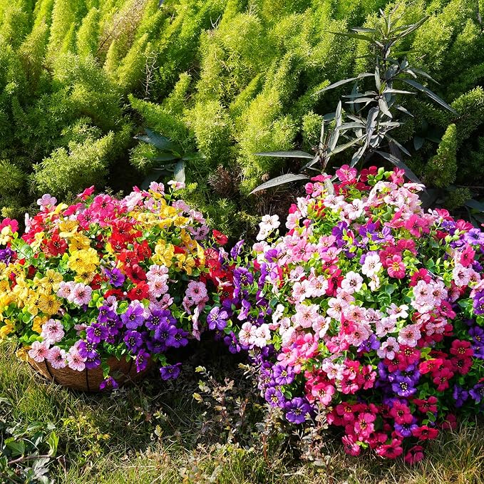 Artificial Flowers for Outdoor, UV Resistant Fake Silk Flowers, Realistic Faux - Image 5