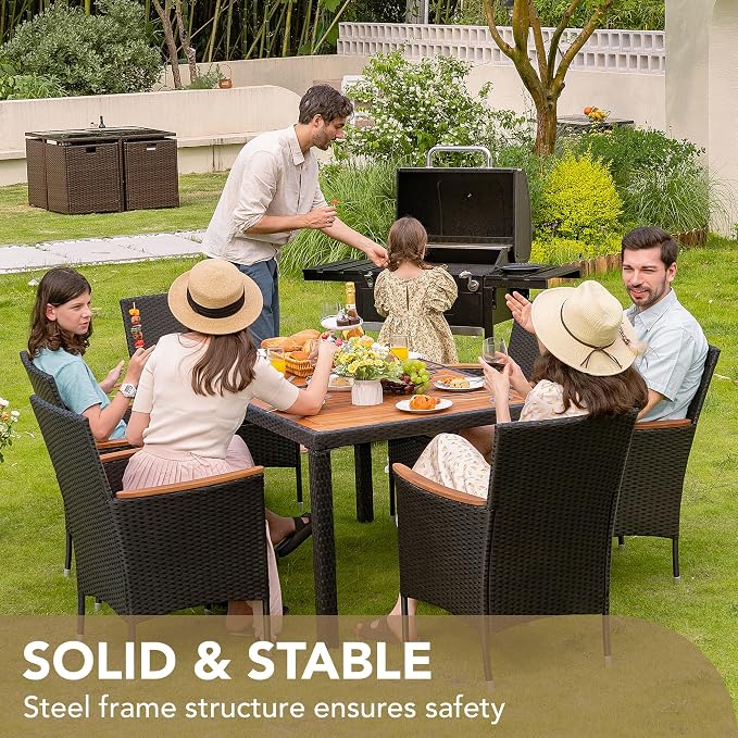Devoko Dining 7 PCS Furniture, Patio Conversation Set - Image 6