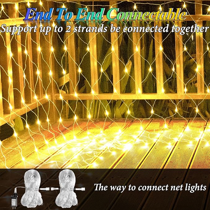Lovelite 13ft x 13ft Net Lights Outdoor, 400LED Large Gazebo Lights 8 Modes - Image 4