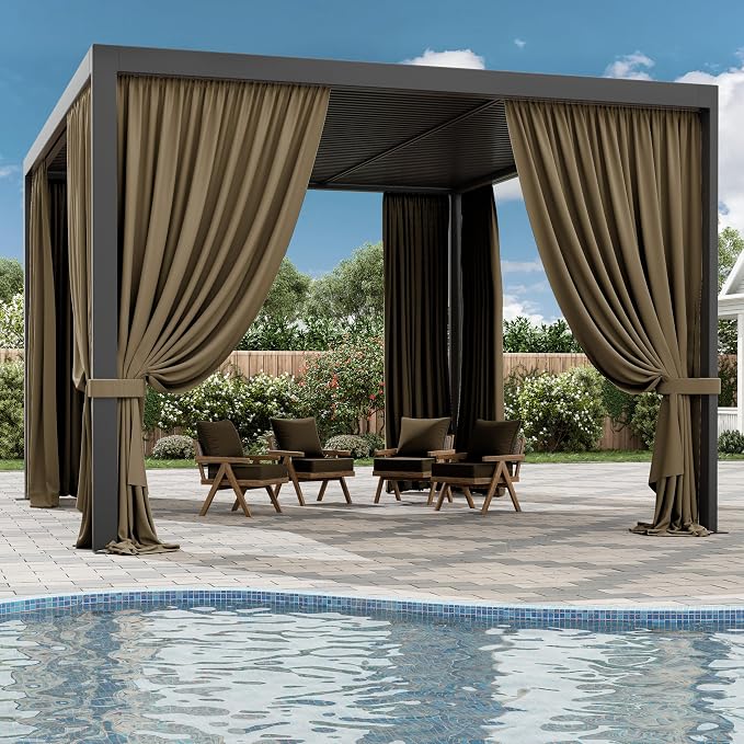 Gazebo Universal Replacement Privacy Curtain, 4-Panels Sidewall Curtains - Image 6