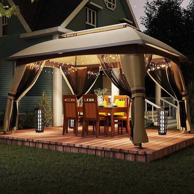 Outsunny 10' x 13' Patio Gazebo, Outdoor Gazebo Canopy Shelter - Image 8