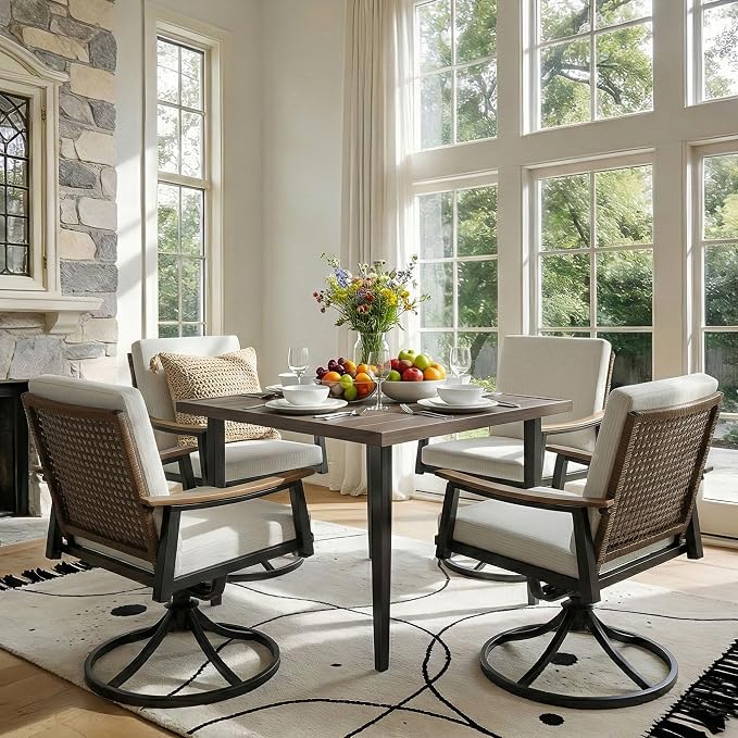 NATURAL EXPRESSIONS Outdoor Dining Set, Patio Table and Chairs Set - Image 6