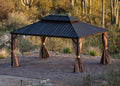 PURPLE LEAF 14' X 16' Outdoor Hardtop Gazebo Patio Wide Aluminum Frame Metal by PURPLELEAF