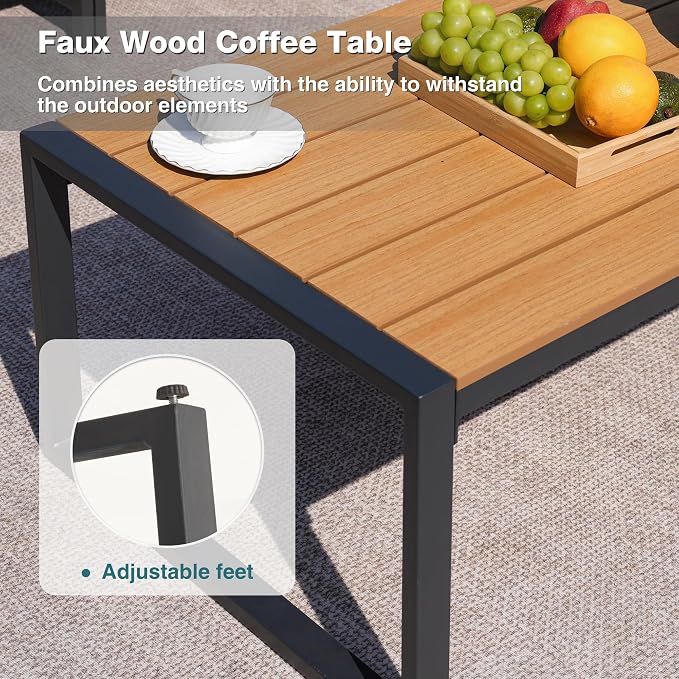 Patio Furniture Set, 4 Pieces Outdoor Furniture Patio Conversation Set - Image 5
