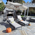 PURPLE LEAF Outdoor Chaise Lounge Set of 2 Aluminum Adjustable Patio Lounger by PURPLELEAF