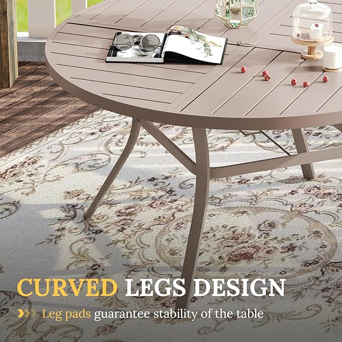 VICLLAX Round Patio Table with Adjustable Umbrella Hole - Image 6