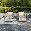 HERA'S HOUSE 4 Pieces Patio Furniture Set, 2 Outdoor Rattan Wicker Armchairs Set by HERASHOUSE