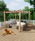 GarveeLife 10 x 10 ft Wood-Grain Aluminum Pergola Outdoor Pergola by GarveeLife