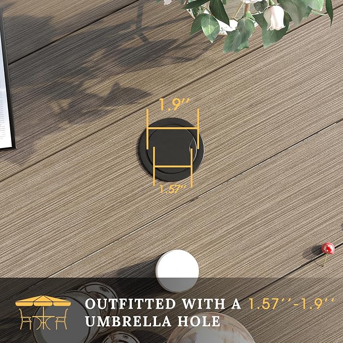 VICLLAX 63" Outdoor Round Patio Table - Image 6