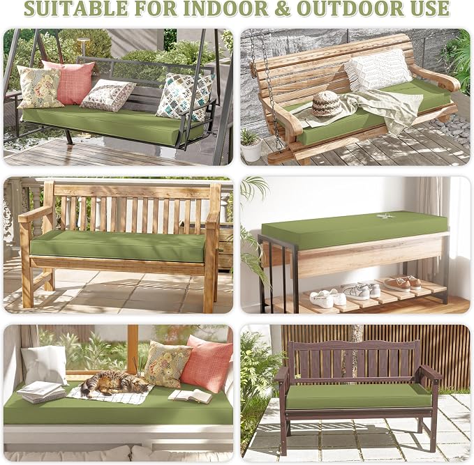 Premium Outdoor Bench Cushions for Patio Furniture 3.5inches Memory Foam Bench - Image 6