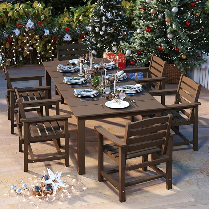 7-Piece Brown Outdoor Dining Set by PatioKingdom