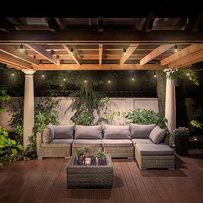 Feit Electric 30ft Outdoor Incandescent String Lights, Warm Amber Glow - Image 3
