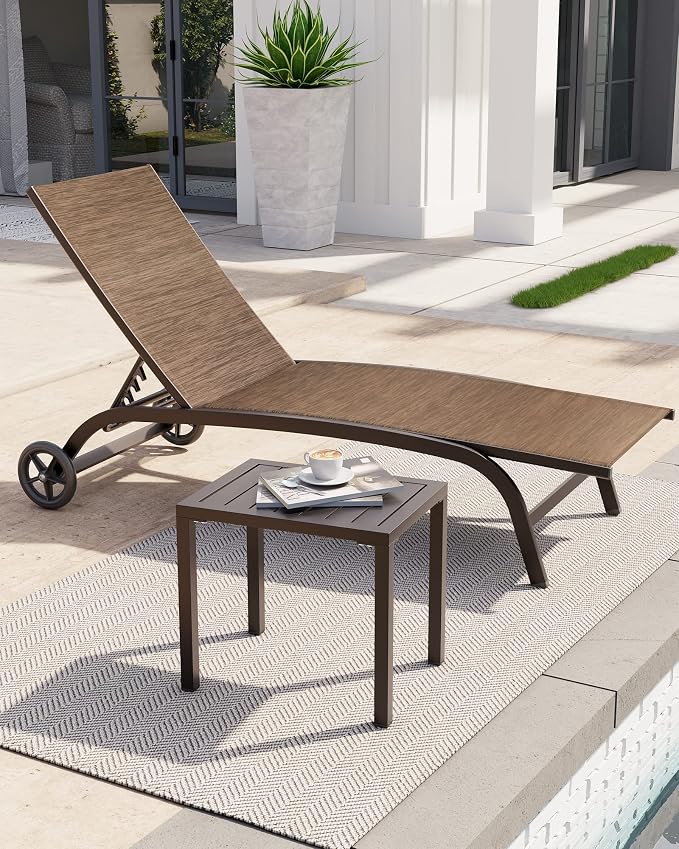 Crestlive Products Outdoor Side Table Set of 2, Aluminum Rectangular Side/End - Image 7