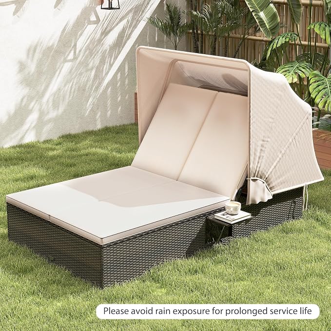RELAX4LIFE Outdoor Daybed with Retractable Canopy - Image 2