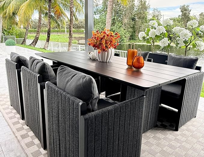 PURPLE LEAF 7-Piece Patio Conversation Set Olefin Cushions Outdoor Rectangular - Image 2