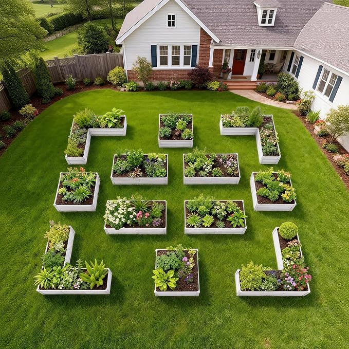 A ANLEOLIFE Set of 12 18 Inch Tall Raised Garden Beds Kit, Square & Rectangular - Image 3