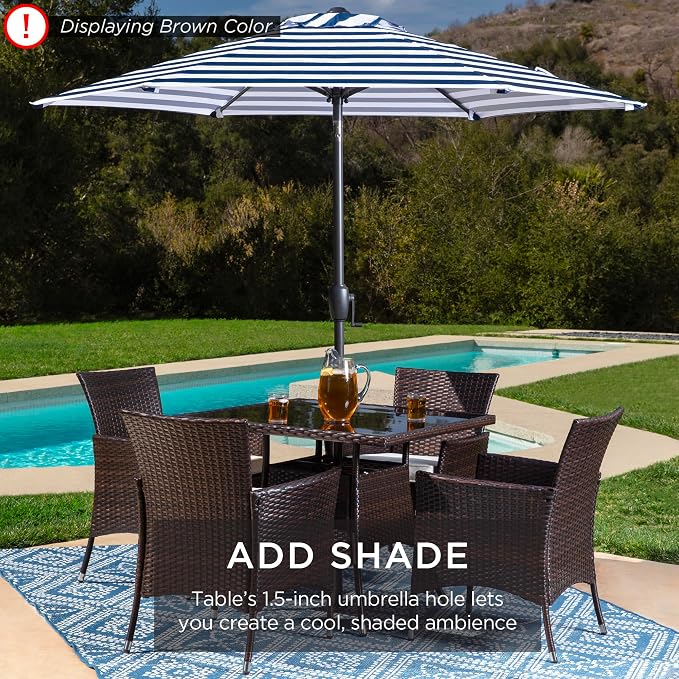 Best Choice Products 5-Piece Indoor Outdoor Wicker Dining Set Furniture - Image 5