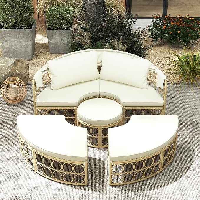 Tangkula Outdoor Patio Round Daybed - Image 2