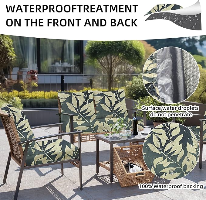 8Pcs Outdoor Cushion Covers, Patio Cushion Covers, Stretch Elastic Slipcovers - Image 4
