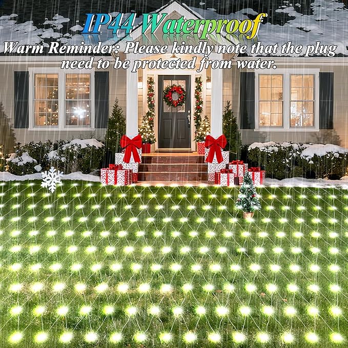 8ft x 8ft Net Lights, 180LED Gazebo Lights Outdoor 8 Modes Timer, Waterproof - Image 4