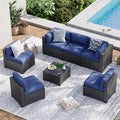 Aoxun 7 Piece Patio Furniture Set Wicker Rattan Patio Sectional Sofa Set by Aoxun