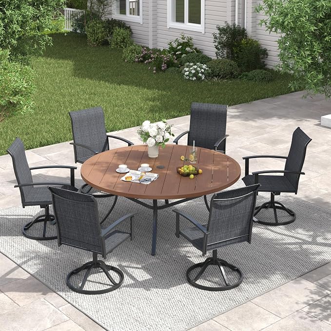 VICLLAX 63" Outdoor Round Patio Table - Image 2