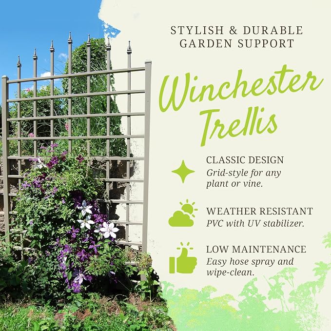Dura-Trel Winchester 57 x 95 Inch PVC Vinyl Outdoor Garden Patio Trellis - Image 3