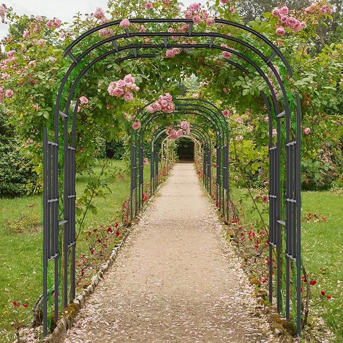 Tall Garden Arch Trellis for Climbing Plants, 87in Tall Metal Plant Support - Image 8