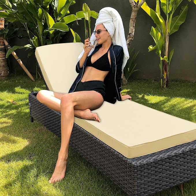 Chaise Lounge Cushion Outdoor, Waterproof and Stain-Resistant Lounge Deck - Image 7