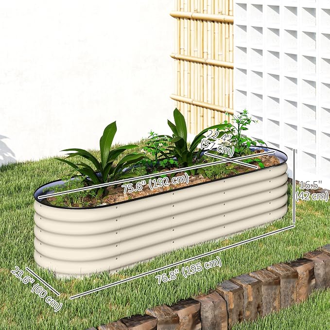 Outsunny 6.5' x 2' x 1.4' Galvanized Raised Garden Bed Kit, Outdoor Metal - Image 7