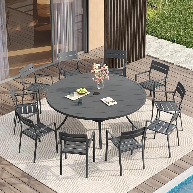 VICLLAX 60" Outdoor Round Patio Table - Image 7