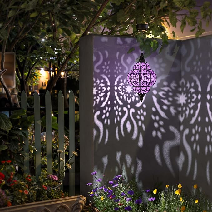 Hanging Solar Lights Outdoor Garden Decor Solar Lantern Waterproof Plastic - Image 3