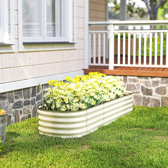 Outsunny 6.5' x 2' x 1' Galvanized Raised Garden Bed Kit, Outdoor Metal - Image 8