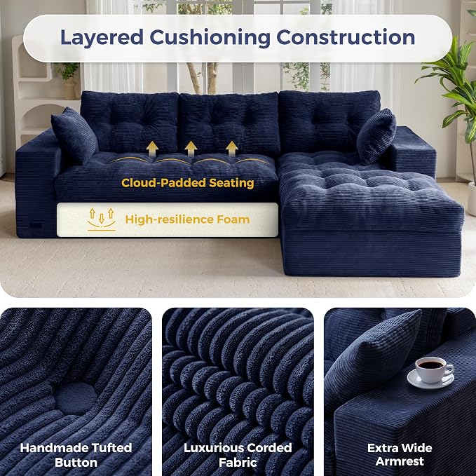 MAXYOYO 104" L Shaped Modular Sectional Sofa - Image 6
