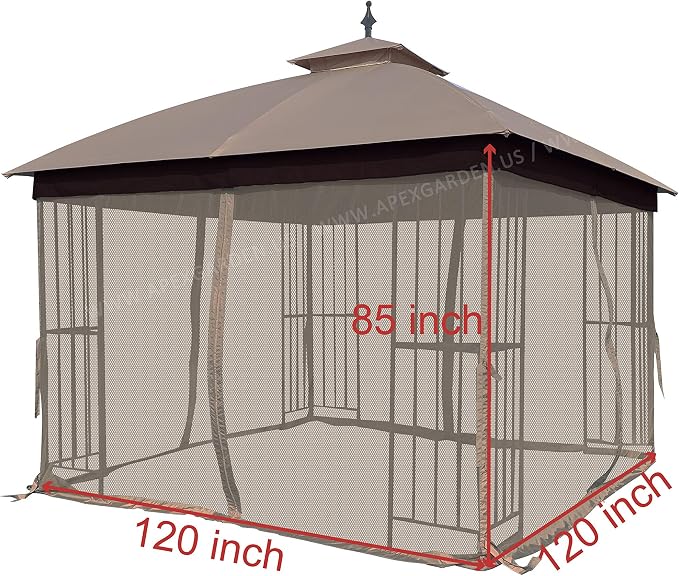 APEX GARDEN 10' x 10' Gazebo Replacement Mosquito Netting - Image 2
