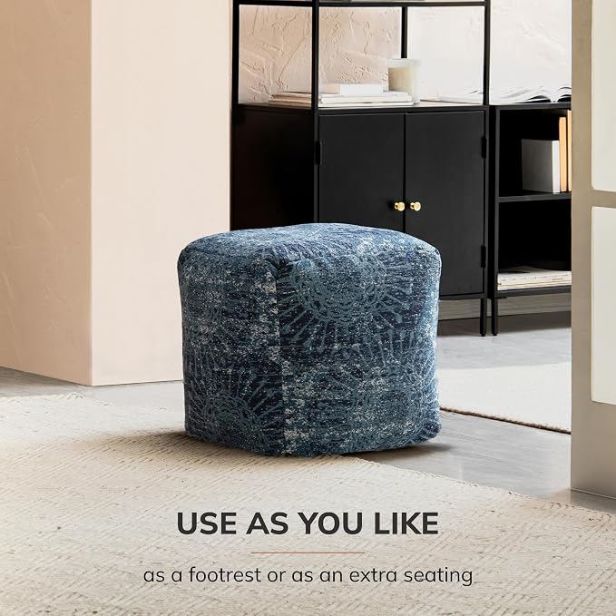 Anji Mountain 100% Handmade & Handcrafted Comfortable Home Décor Pouf Ottoman - Image 7