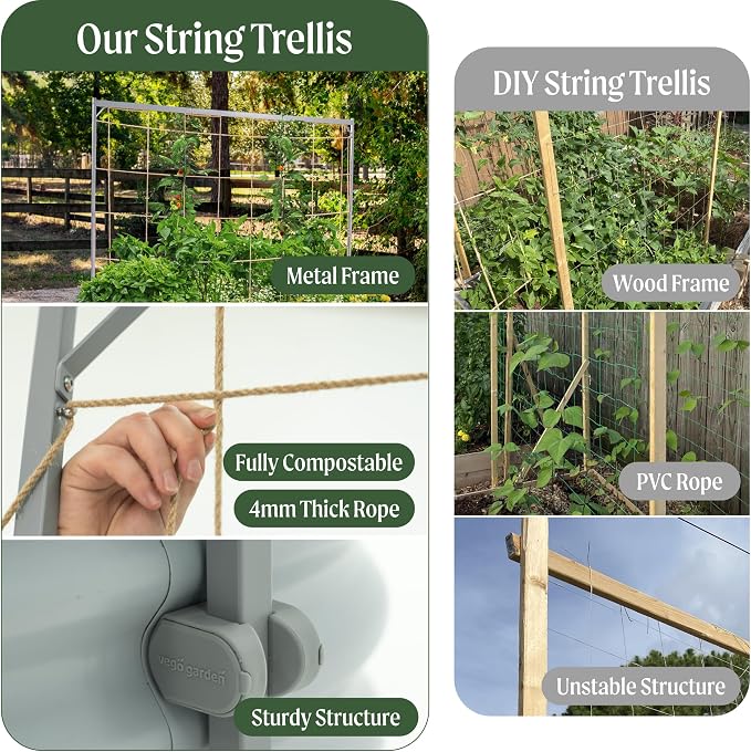 Vego Garden Metal Frame Cucumber Tomato Trellis, Garden Trellis - Image 4