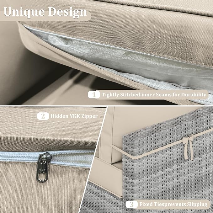 14 Pcs Outdoor Cushion Covers Patio Cushion Slipcovers Replacement Splash Proof - Image 4